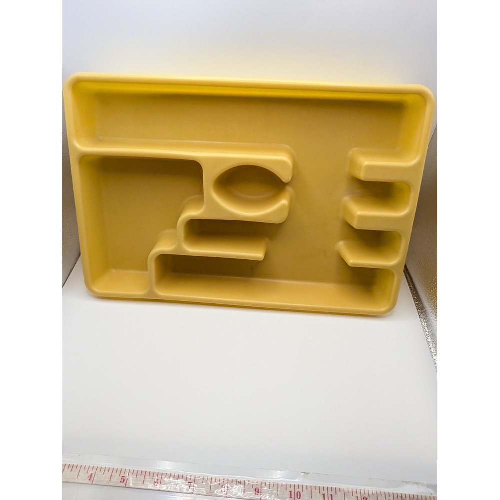 Vtg Rubbermaid Harvest Gold Utensil Flatware Silverware Tray Drawer Organizer - Picture 2 of 11